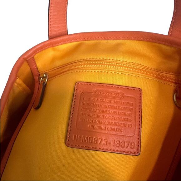 COACH Pink and Orange Bonnie Cashin Tribute Tote Bag with Kisslock Front Pocket - Picture 9 of 11